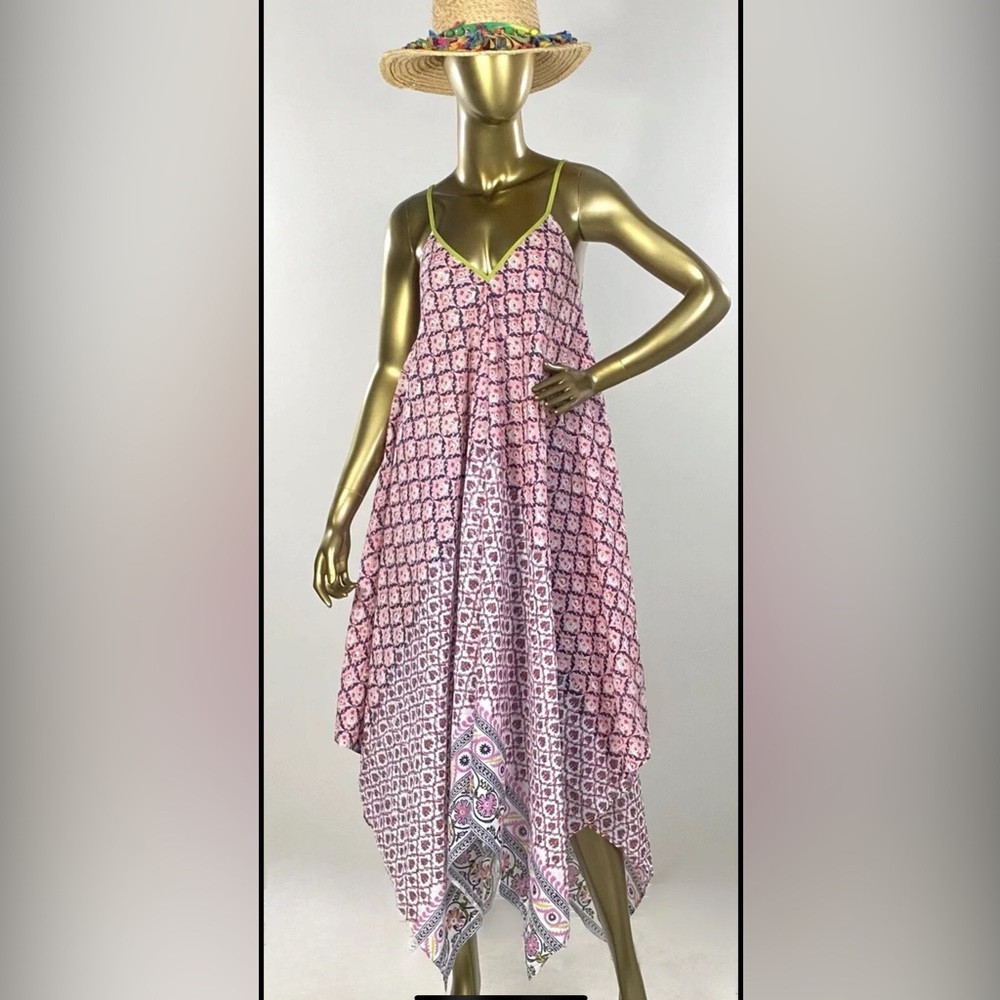 Roberta Roller Rabbit Maxi Scarf Dress Blue Print OS NWOT Ret. $195